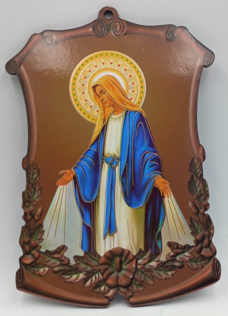 Cuadrito Virgen Milagrosa/Rayos - 17 cms.