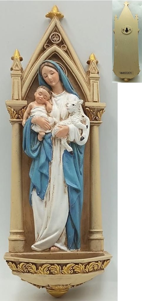 Imagen Virgen, niño y cordero con benditero