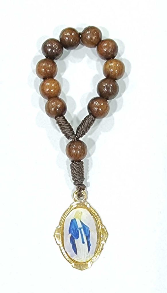 Mini denario imagen Virgen de los Rayos (ovalo dorado)
